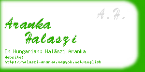 aranka halaszi business card