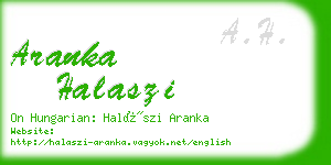 aranka halaszi business card